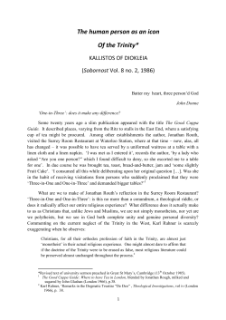The human person as an icon Of the Trinity