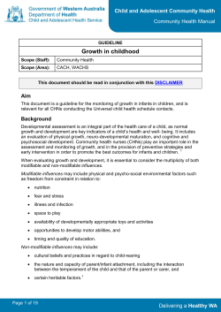 Growth in childhood - Child and Adolescent Health Service