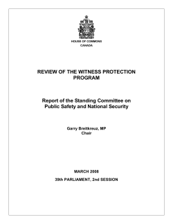 REVIEW OF THE WITNESS PROTECTION PROGRAM Report of the
