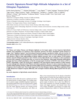 Genetic Signatures Reveal High-Altitude Adaptation