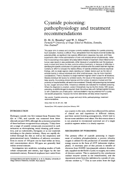 Cyanide poisoning: pathophysiology and treatment recommendations
