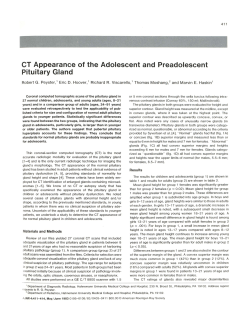 CT Appearance of the Adolescent and Preadolescent Pituitary Gland