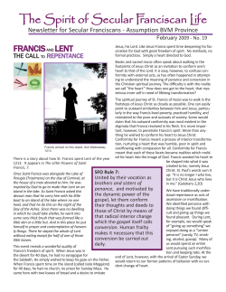 SFO News 19:Layout 1.qxd - Franciscan Pilgrimage Programs