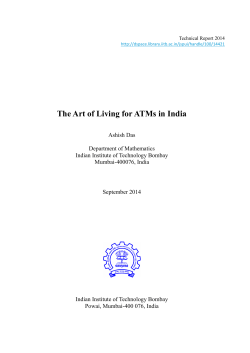 The Art of Living for ATMs in India - IITB Math