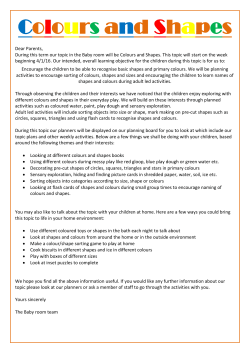 Colours and Shapes - Lord Williams`s School Day Nursery