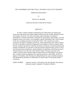 THE NUREMBERG DOCTORS` TRIAL - UGA Electronic Theses and
