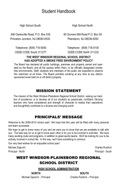 Student Handbook - West Windsor-Plainsboro Regional School