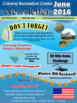 June 2016 CRC Newsletter - Conway Recreation Center
