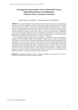 Assessing the Characteristics of Late Nineteenth Century Manila