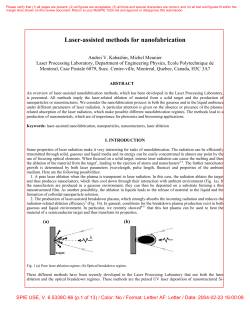 Laser-assisted methods for nanofabrication