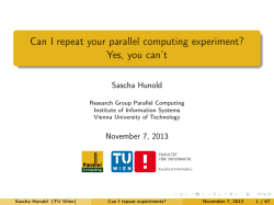 Can I repeat your parallel computing experiment? Yes