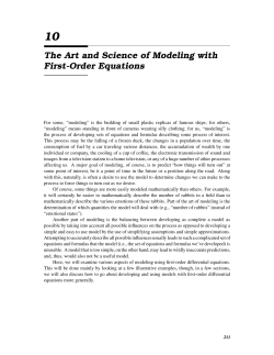 The Art and Science of Modeling with First