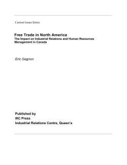 Free Trade in North America: The Impact on Industrial Relations and