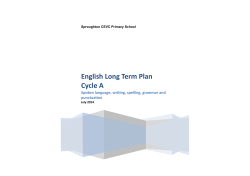 English Long Term Plan Cycle A - Sproughton Church of England