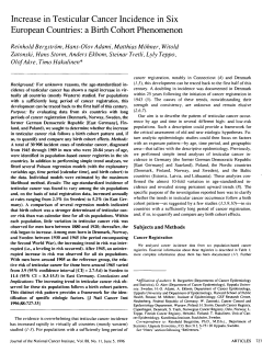 Increase in Testicular Cancer Incidence in Six European Countries