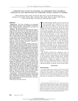 A Prospective Study of Walking as Compared with