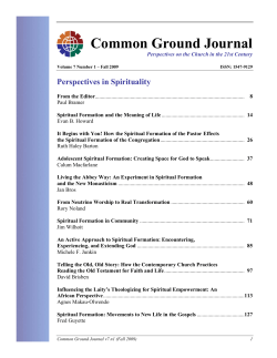 Common Ground Journal - Vol 7 No 1