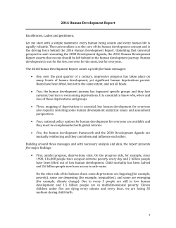 Global Launch Speech - Human Development Reports