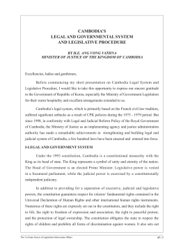 cambodia`s legal and governmental system and legislative procedure