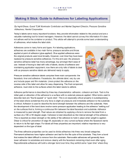 Adhesives Article by Ingrid Brase