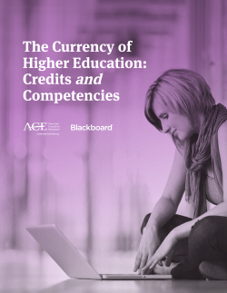 The Currency of Higher Education: Credits and