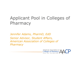 Applicant Pool in Colleges of Pharmacy