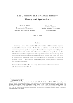 The Gambler`s and Hot-Hand Fallacies: Theory and Applications