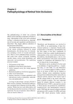 Pathophysiology of Retinal Vein Occlusions