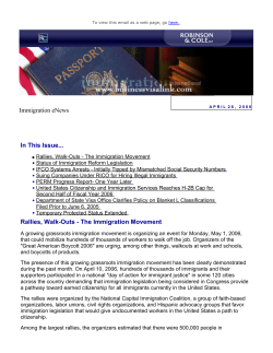 Immigration eNews - April 2006