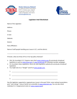 Legislator Intel Worksheet - National Stroke Association