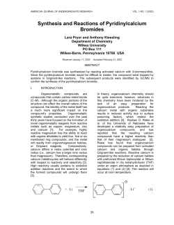 Synthesis and Reactions of Pyridinylcalcium Bromides