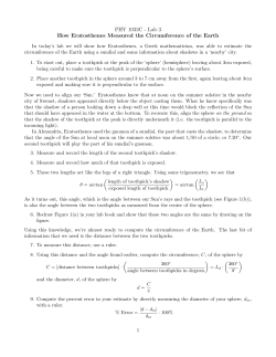 PHY 1033C - Lab 3 How Eratosthenes Measured the Circumference