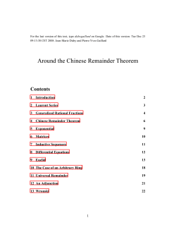 Around the Chinese Remainder Theorem