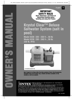 Krystal Clear&trade; Deluxe Saltwater System (salt in pool)