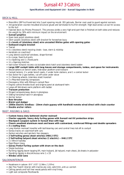 Specs Sheet - Sunsail Yacht Ownership
