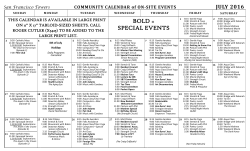 bold = special events - Episcopal Senior Communities