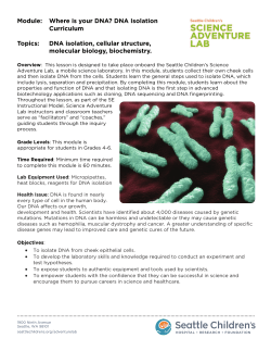 Module: Where is your DNA? - Seattle Children`s Hospital