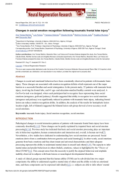 Changes in social emotion recognition following traumatic frontal