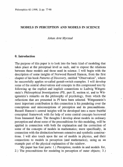 Models in Perception and Models in Science.