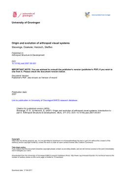 University of Groningen Origin and evolution of arthropod