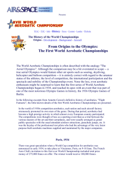 From Origins to the Olympics: The First World Aerobatic