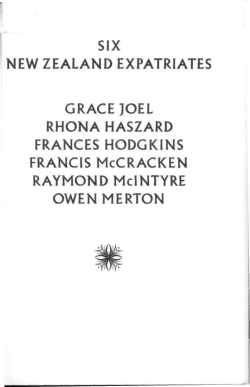 SIX NEW ZEALAND EXPATRIATES GRACE JOEL RHONA