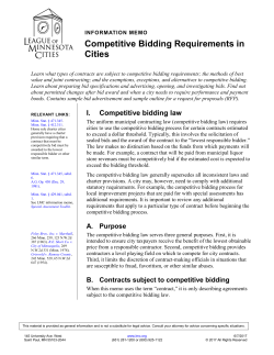 Competitive Bidding Requirements in Cities