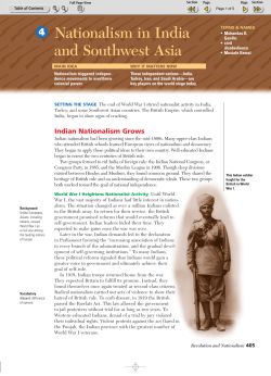 Nationalism in India and Southwest Asia - Liberty Union