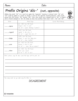 Prefix dis meaning not Year5