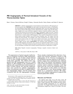 MR Angiography of Normal Intradural Vessels of the Thoracolumbar