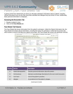Patient Chart: Face Sheets Tab
