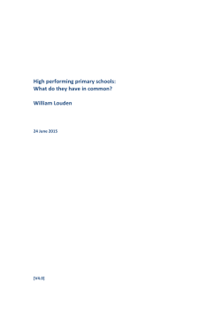 High performing primary schools: What do they have in common
