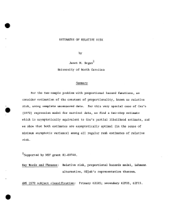 ESTIMATES OF RELATIVE RISK by Janet M. Begun University of