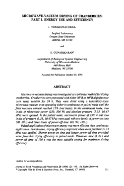 microwave-vacuum drying of cranberries: part i. energy use and